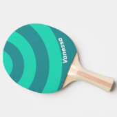 Teal Beach Breeze Circle Stripe with Name 卓球ラケット (横)