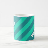 Teal Beach Breeze Stripes with Name コーヒーマグカップ (中央)