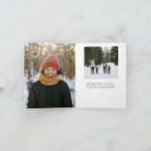 Teal Black Buffalo Plaid Border 3 Photo Christmas シーズンカード (内部)