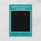 Teal Black Earrings Edit Social Media QR Codes 名刺 (正面)