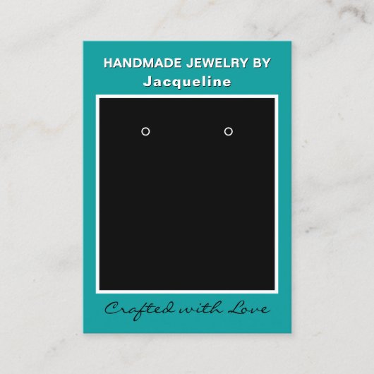 Teal Black Earrings Edit Social Media QR Codes 名刺 (正面)