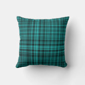 Teal Black Plaid Pattern クッション (裏面)