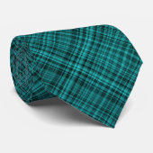 Teal Black Plaid Pattern ネクタイ (ロール)