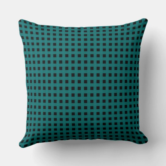 Teal Black Weave Pattern クッション (裏面)