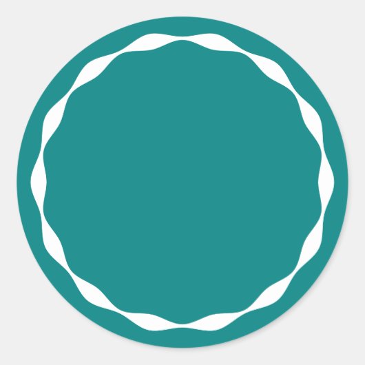 Teal Blank Circle Custom Spice Container Sticker ラウンドシール (正面)