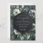 Teal Bloom Wedding 招待状 (正面)