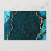 Teal Blue and Gold Agate Honeymoon Fund エンクロージャーカード (裏面)