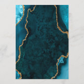 Teal Blue and Gold Agate Marble Wedding メニュー (裏面)