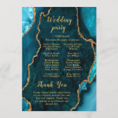 Teal Blue and Gold Agate Wedding Program プログラム (裏面)