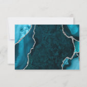 Teal Blue and Silver Agate Marble 出欠カード (裏面)