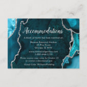 Teal Blue and Silver Agate Wedding Accommodations エンクロージャーカード (正面)