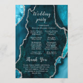 Teal Blue and Silver Agate Wedding Program プログラム (裏面)