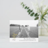 Teal Blue Bouquet Wedding Suite Save The Date ポストカード (スタンド正面)