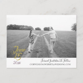 Teal Blue Bouquet Wedding Suite Save The Date ポストカード