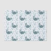 Teal Blue Butterflies Birthday 薄葉紙 (正面)