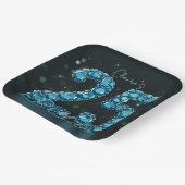 Teal Blue Diamonds Glamorous 25th Birthday Party ペーパープレート (傾斜あり)