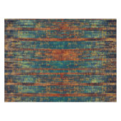 Teal Blue Green Orange Busy Abstract Tablecloth テーブルクロス (正面(横))