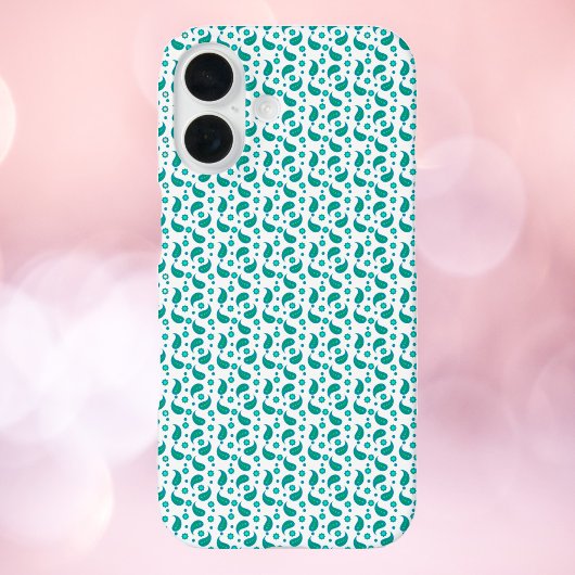 Teal Blue Green Paisley Floral Seamless Pattern Case-Mate iPhoneケース