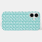 Teal Blue Green Paisley Floral Seamless Pattern Case-Mate iPhoneケース (裏面 (横))