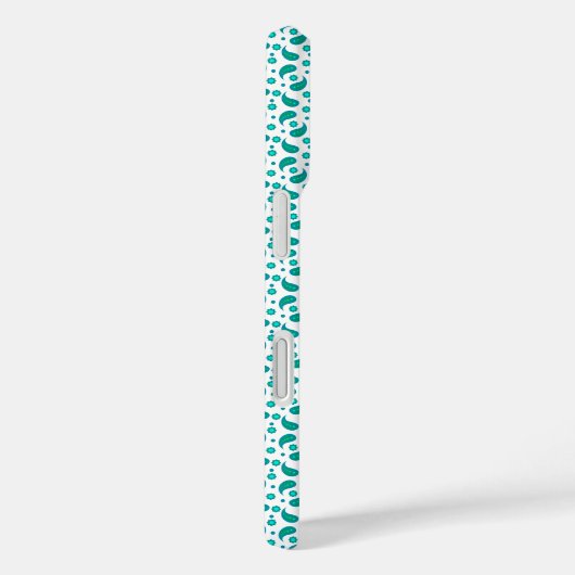 Teal Blue Green Paisley Floral Seamless Pattern Case-Mate iPhoneケース (裏面 / 右)