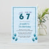 Teal  Blue I Was 6 Now 7 Birthday 招待状 (スタンド正面)