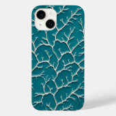 Teal Blue iPhone Case with Vein Texture Case-Mate iPhoneケース (裏面)
