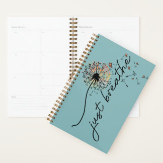 Teal Blue "Just Breathe" Daily Planner プランナー手帳