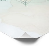 Teal Blue Mandala Design ポスター (コーナー)