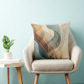 Teal Blue Rust Gray Cream Abstract Farmhouse クッション (椅子)