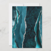 Teal Blue Silver Agate Purple Save the Date Card セーブザデート (裏面)