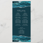 Teal Blue Silver Agate Wedding Suite プログラム (裏面)