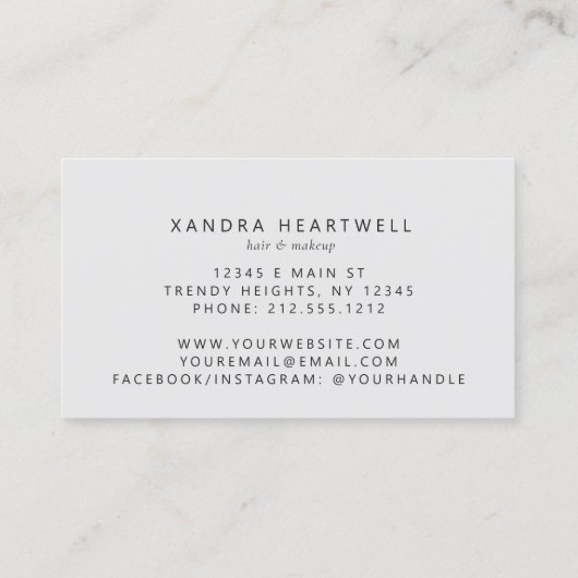 Teal Blue Silver Agate White Luxury Stylist 名刺 (裏面)