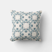 Teal Blue White Diamond-like Crisscross Large Tile