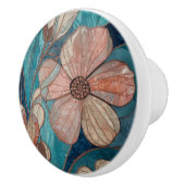 Teal Blush and Blue Floral セラミックノブ (右)