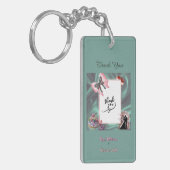 Teal & Blush Wedding Acrylic Keychain キーホルダー (正面左)