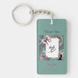 Teal & Blush Wedding Acrylic Keychain  キーホルダー