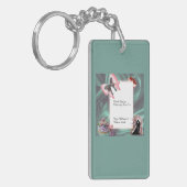 Teal & Blush Wedding Favor Keychain キーホルダー (正面左)