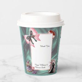 Teal & Blush Wedding Paper Cups 紙コップ