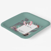 Teal & Blush Wedding Paper Plates ペーパープレート (傾斜あり)