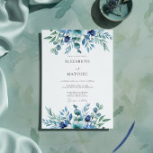 Teal Botanical Whimsy Wedding 招待状