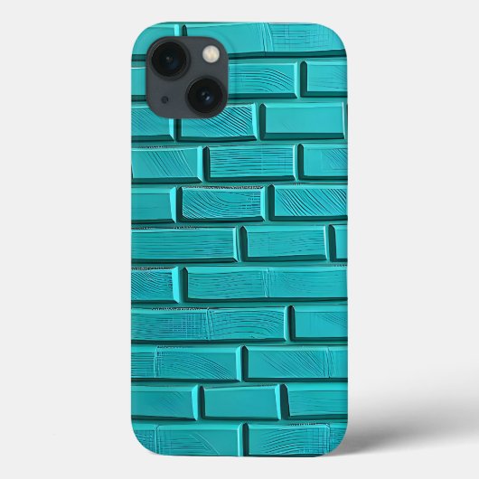Teal Brick Wall iPhone Case Cool Design Case-Mate iPhoneケース (裏面)