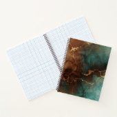 Teal & Bronze Ink Marble Notebook with Gold Vein  ノートブック (内部)