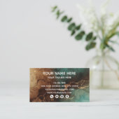Teal Bronze Marble Luxury Business Card 名刺 (スタンド正面)