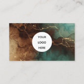 Teal Bronze Marble Luxury Business Card 名刺 (裏面)