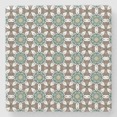 Teal, brown and white geometric pattern ストーンコースター (正面)