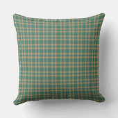 Teal Brown Plaid Pattern クッション (裏面)