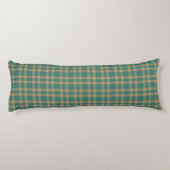 Teal Brown Plaid Pattern ボディピロー (裏面)