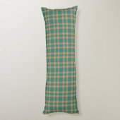 Teal Brown Plaid Pattern ボディピロー (裏面 (縦))