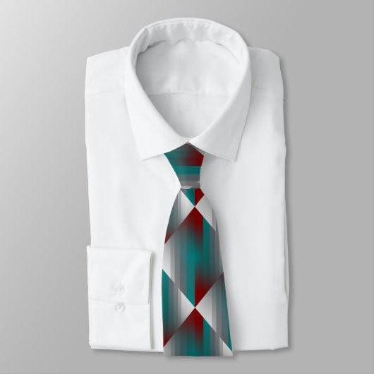 teal burgundy gray stripes ネクタイ (タイ)