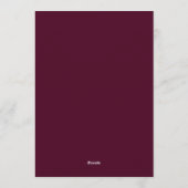 Teal & Burgundy Lush Botanical Wedding 招待状 (裏面)